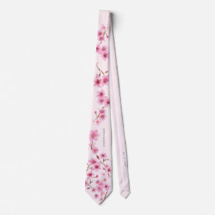Cravate de mariage élégant en fleur de cerise de p