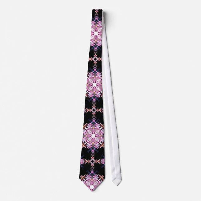 Cravate de mode géométrique rose floral (Devant)