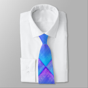 Cravate de Motif Carré bleu et violet vif