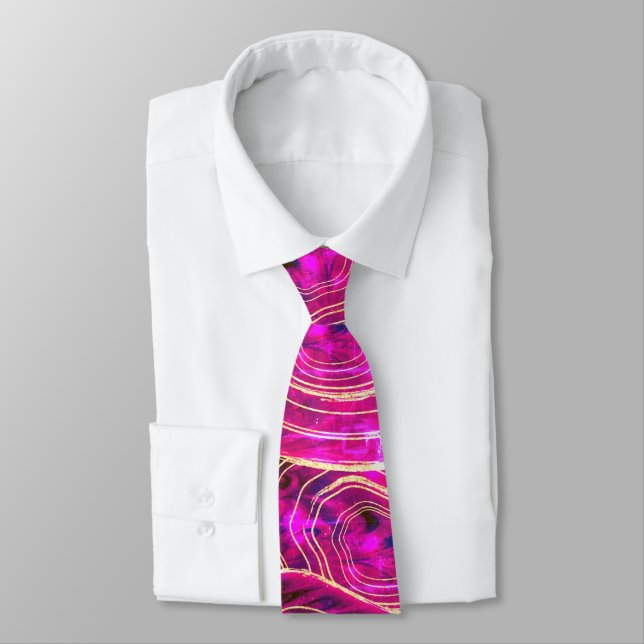 Cravate de Motif d'âge de géoode rose (Attaché)