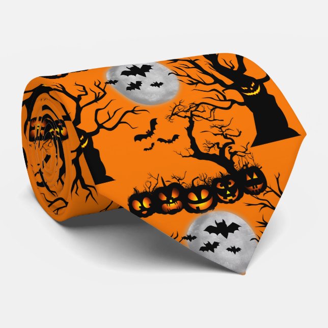 Cravate de motif de batte de citrouille de (Roulé)