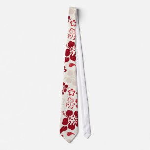 Cravate de motif de fleur de ketmie