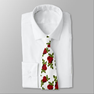Cravate de motif de roses rouges de Beautiul