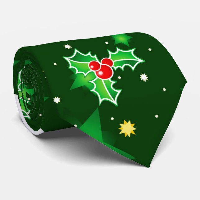 Cravate de motif de vacances de Noël d'amusement (Roulé)