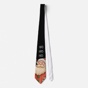 Cravate de Noël avec le père noël Ho Ho Ho