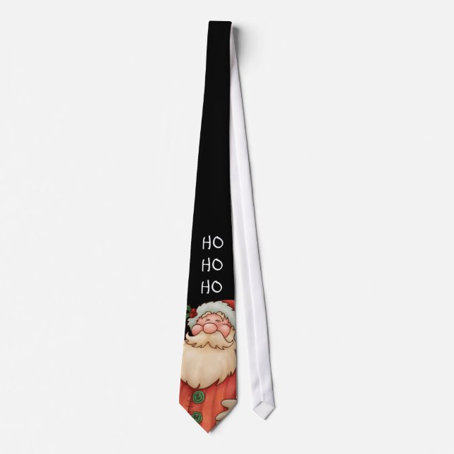 Cravate de Noël avec le père noël Ho Ho Ho (Devant)