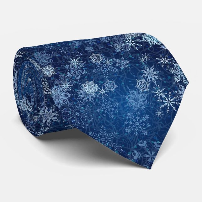 Cravate de Noël Bleue Classique ! (Roulé)