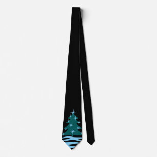 Cravate de Noël bleue de l'arbre de Noël festif hi
