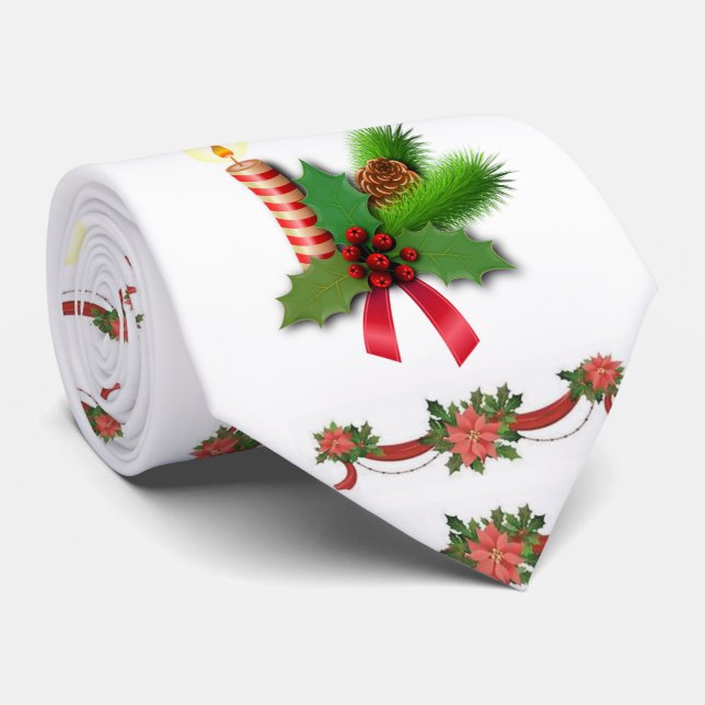 Cravate de Noël, bougie de Noël (Roulé)
