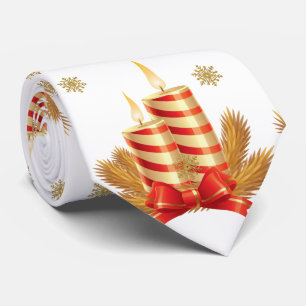 Cravate de Noël, bougie de Noël