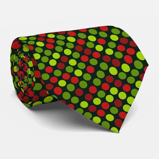 Cravate de Noël de Polka dot motif (Roulé)