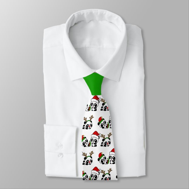 Cravate de Noël Pandas (Attaché)
