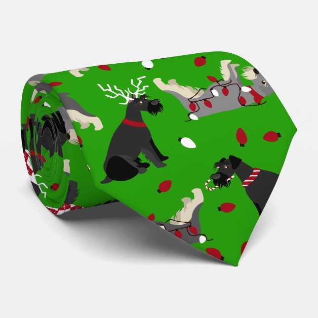 Cravate de Noël Schnauzer (Roulé)