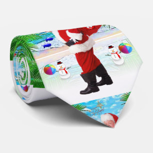 Cravate de Noël, Summer Beach Père Noël