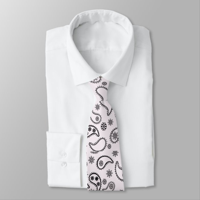 Cravate de nouveauté Bandana noir et blanc (Attaché)