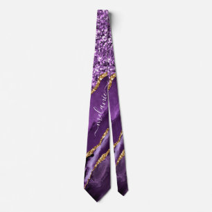 Cravate de Parties scintillant Purple Gold avec no
