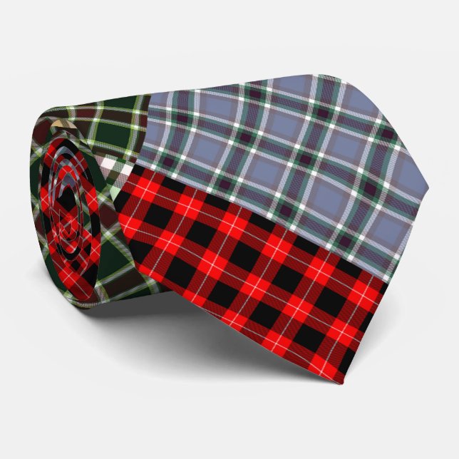 Cravate de patchwork de tartan rustique (Roulé)