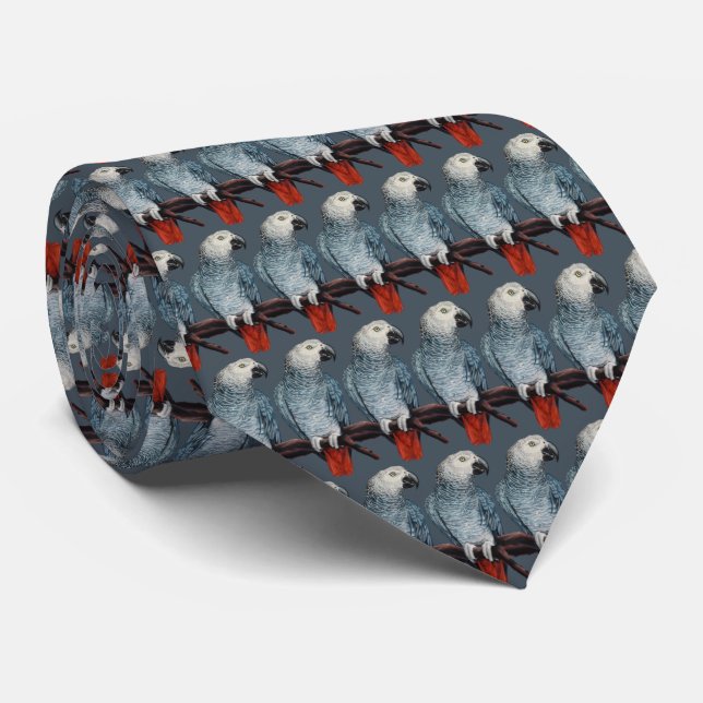 Cravate de perroquet Perroquet gris africain Neckt (Roulé)