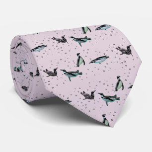 Cravate de pingouins mousseux (rose poussiéreux)