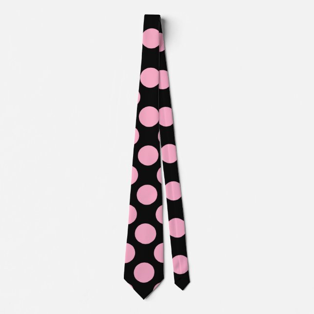 Cravate de robe d'hommes de point de polka - rose (Devant)
