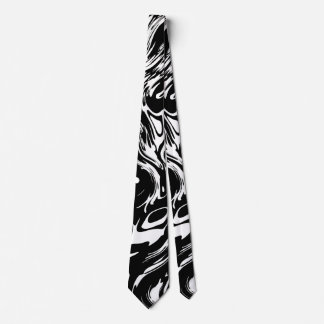 Cravate de style noir et blanc Abstrait