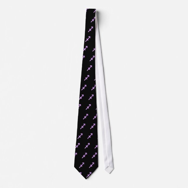 Cravate de symbole de Sagittaire (style 1_purple) (Devant)