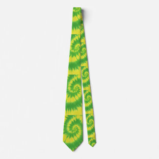 Cravate de teinture verte et jaune