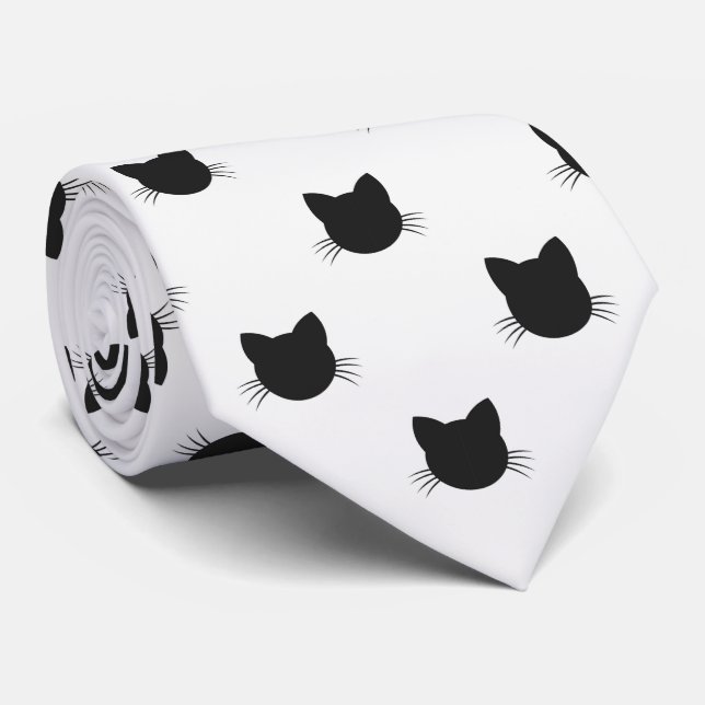 Cravate de tête de chat noir (Roulé)