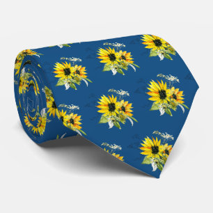 Cravate de tournesol bleu classique