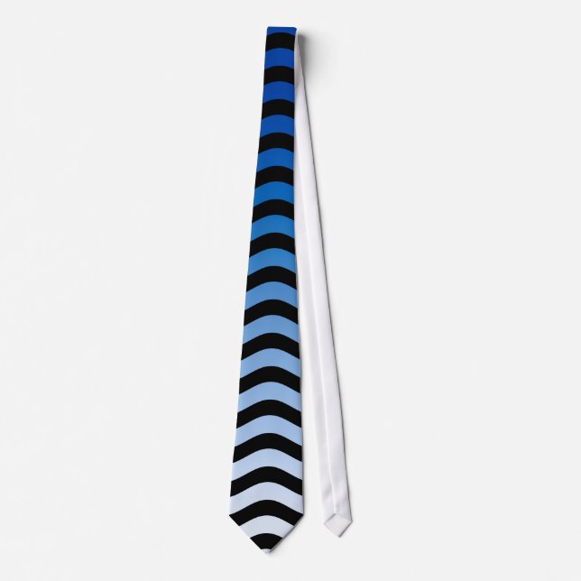 Cravate Decor de stripes bleues (Devant)