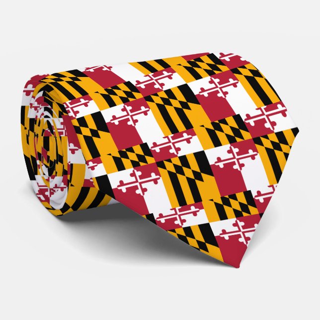 Cravate Décor élégant de drapeau d'état du Maryland (Roulé)