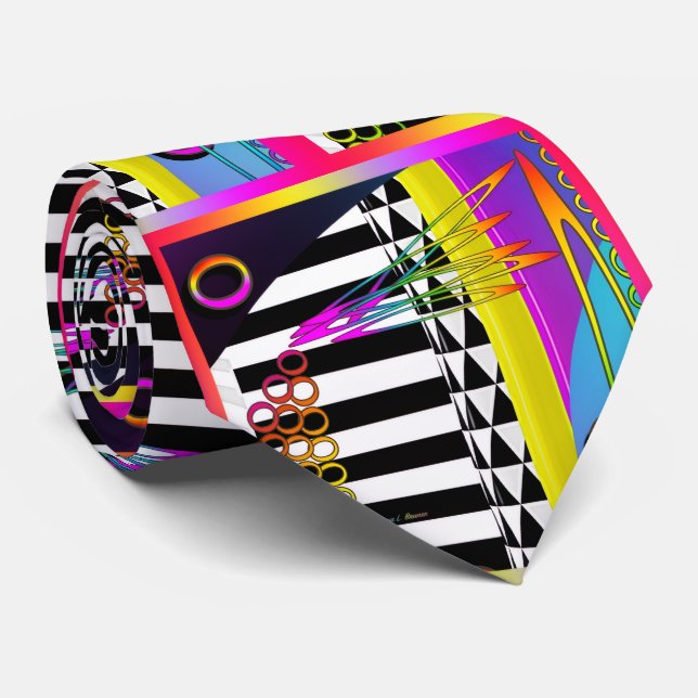 Cravate Decorative Geo Patterns  (Roulé)