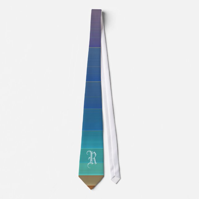 Cravate décorée d'un monogramme de rayures (Devant)