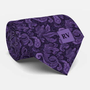 Cravate Deep Purple Plum Orné de Rouleaux