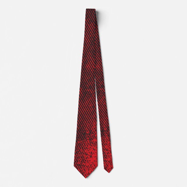 Cravate Dégradation rouge et noir Grunge Tie (Front)
