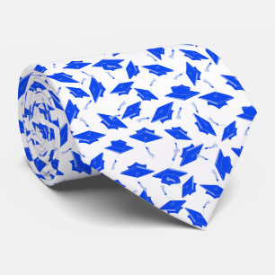 Cravate Des Caps de Remise des Diplômes Bleus et Blancs La