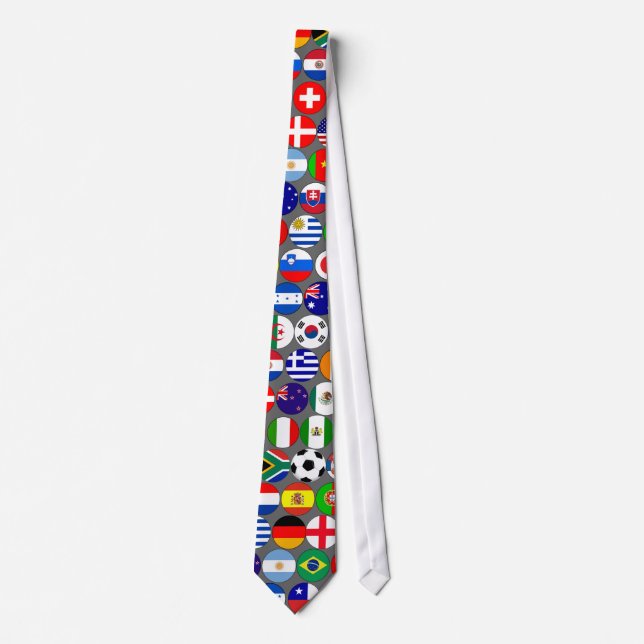 Cravate des drapeaux de la Coupe du monde de footb (Devant)