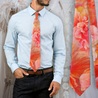 Cravate des fleurs d'Hibiscus roses et orange