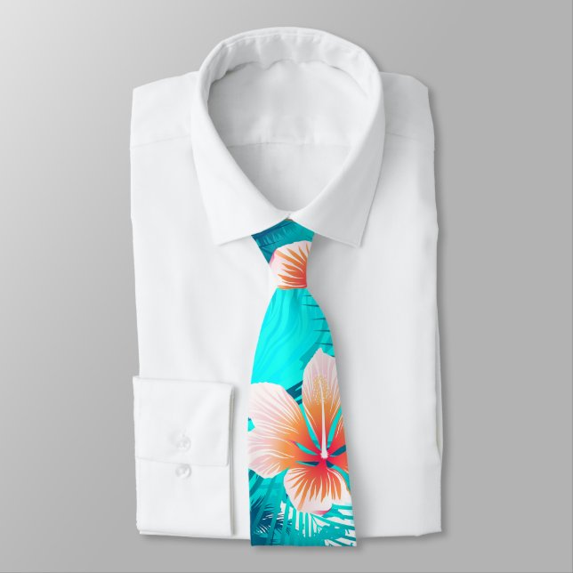 Cravate Des fleurs d'Hibiscus sur la plage (Attaché)