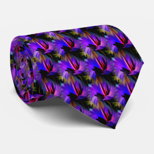 Cravate Design Abstrait Bleu Et Violet