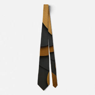 Cravate Design abstrait géométrique noir et or de luxe