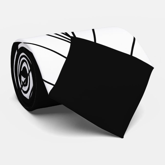 Cravate Design Art Déco Noir Et Blanc (Roulé)