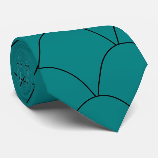 Cravate Design Art déco turquoise (Roulé)