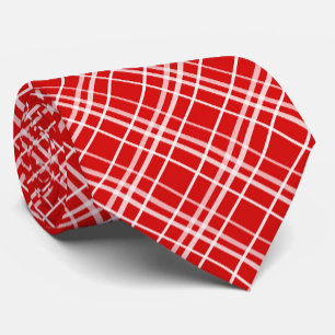 Cravate Design de Motif en Tartan blanc rouge