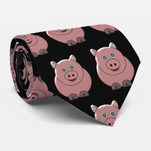 Cravate Design de porc noir