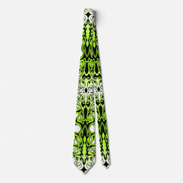 Cravate Design de tatouage Tribal Personnalisé Vert (Devant)