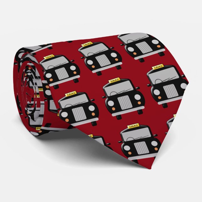 Cravate Design de taxi noir (Roulé)