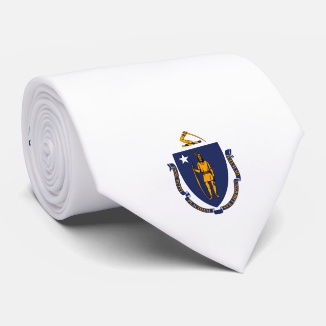Cravate Design du drapeau d'État du Massachusetts (Roulé)