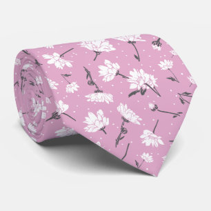 Cravate Design Floral Rose - Art Fleur Élégant