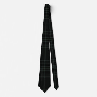Cravate Design Motif en Tartan noir et vert foncé